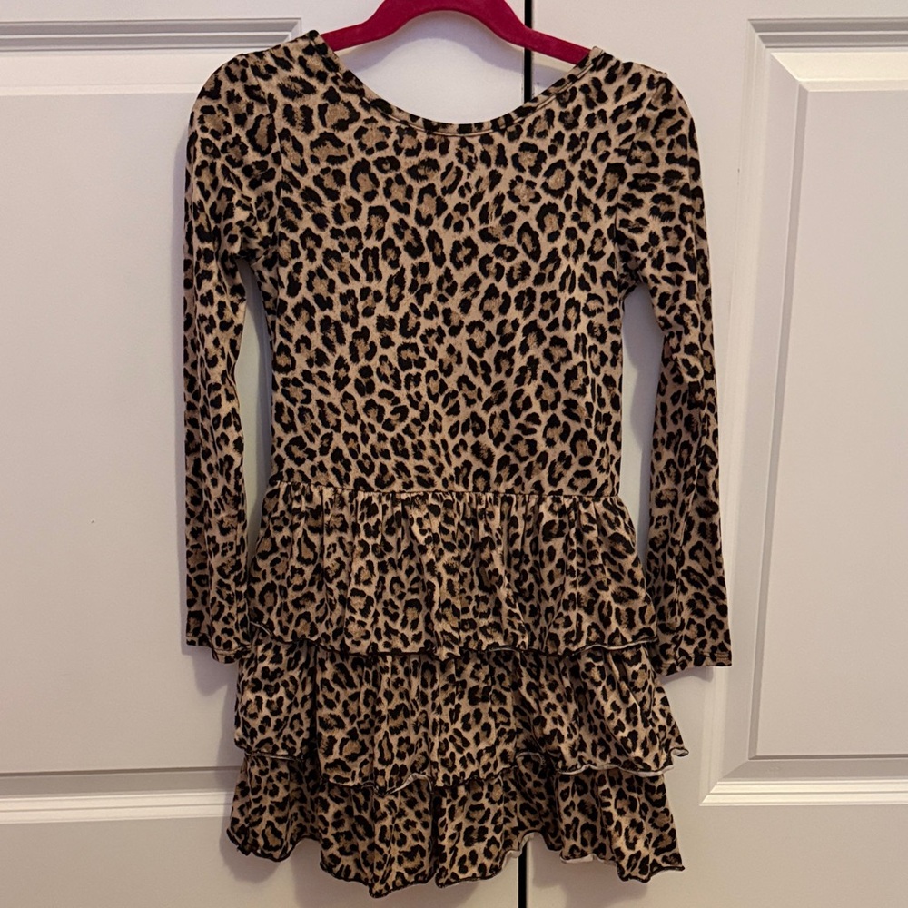 Chic Leopard Print Ruffle Dress for Kids
